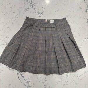 Sunday Best Gray Pleated Skater Mini Skirt
